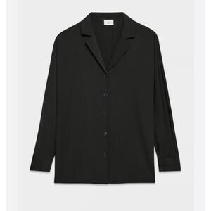 Wilfred Freeform Black Button-Up Blouse w Pockets sz L